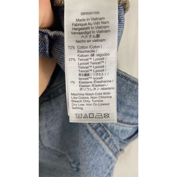 Madewell Women's Blue Zip And Button Fly Raw Hem The Perfect Jean Short Size 25 - Picture 6 of 7